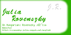 julia rovenszky business card